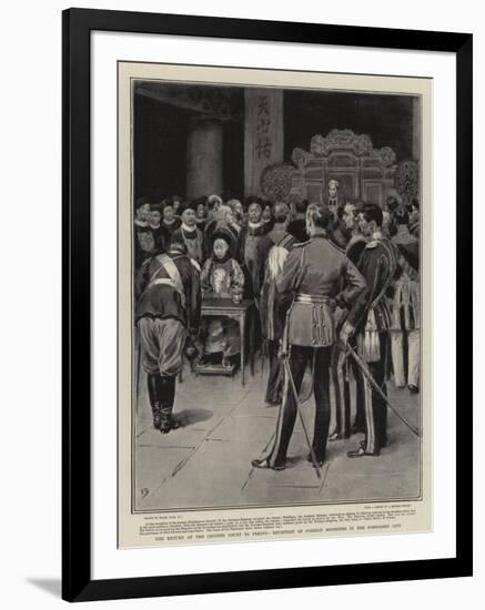 The Return of the Chinese Court to Peking, Reception of Foreign Ministers in the Forbidden City-Frank Dadd-Framed Giclee Print