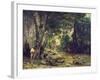 The Return of the Deer to the Stream at Plaisir-Fontaine, 1866-Gustave Courbet-Framed Giclee Print