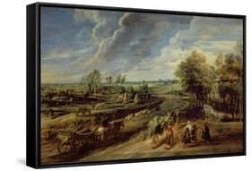 The Return of the Farm Workers from the Fields-Peter Paul Rubens-Framed Stretched Canvas