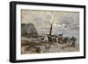 The Return of the Fishing Boats, Etretat, 1879 (Oil on Panel)-Giovanni Boldini-Framed Giclee Print