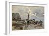 The Return of the Fishing Boats, Etretat, 1879 (Oil on Panel)-Giovanni Boldini-Framed Giclee Print