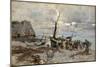 The Return of the Fishing Boats, Etretat, 1879 (Oil on Panel)-Giovanni Boldini-Mounted Giclee Print