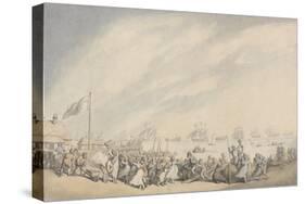 The Return of the Fleet to Great Yarmouth after the Defeat of the Dutch in 1797, C.1797-Thomas Rowlandson-Stretched Canvas