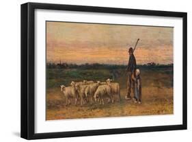 'The Return of the Flock', c1899-Jozef Israels-Framed Giclee Print
