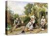 The Return of the Gleaners-Myles Birket Foster-Stretched Canvas