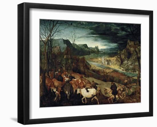 The Return of the Herd, 1565-Pieter Bruegel the Elder-Framed Giclee Print