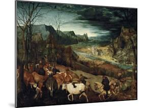 The Return of the Herd, 1565-Pieter Bruegel the Elder-Mounted Giclee Print