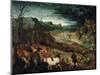 The Return of the Herd, 1565-Pieter Bruegel the Elder-Mounted Giclee Print