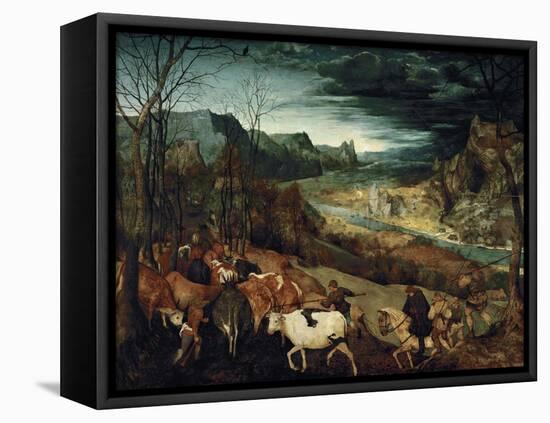 The Return of the Herd, 1565-Pieter Bruegel the Elder-Framed Stretched Canvas