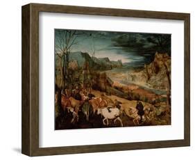 The Return of the Herd (Autumn) 1565-Pieter Bruegel the Elder-Framed Giclee Print