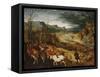 The Return of the Herd. (From: the Seasons), 1565-Pieter Bruegel the Elder-Framed Stretched Canvas