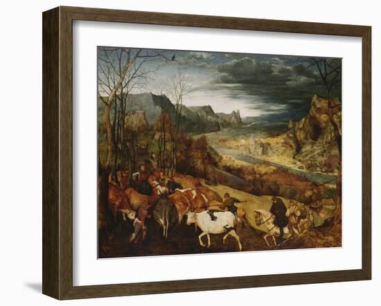 The Return of the Herd. (From: the Seasons), 1565-Pieter Bruegel the Elder-Framed Giclee Print