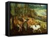 The Return of the Herd-Pieter Bruegel the Elder-Framed Stretched Canvas