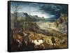 The Return of the Herd-Pieter Bruegel the Elder-Framed Stretched Canvas