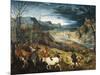 The Return of the Herd-Pieter Bruegel the Elder-Mounted Art Print