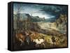 The Return of the Herd-Pieter Bruegel the Elder-Framed Stretched Canvas