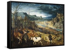 The Return of the Herd-Pieter Bruegel the Elder-Framed Stretched Canvas