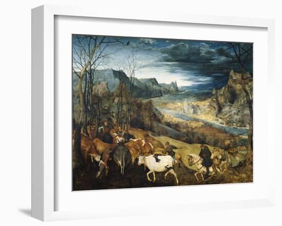 The Return of the Herd-Pieter Bruegel the Elder-Framed Art Print