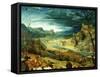 The Return of the Herd-Pieter Bruegel the Elder-Framed Stretched Canvas