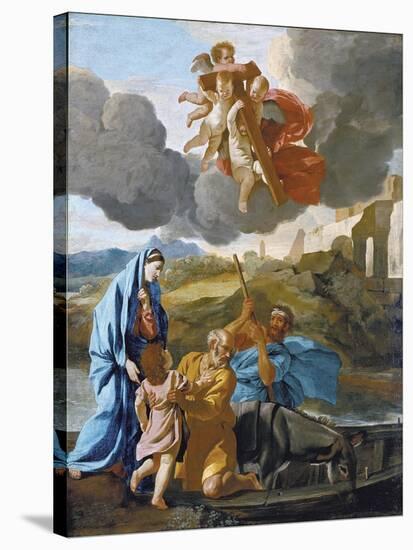 The Return of the Holy Family from Egypt-Nicolas Poussin-Stretched Canvas