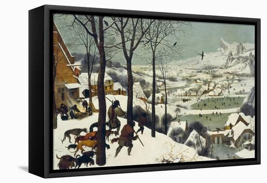 The Return of the Hunters-Pieter Bruegel the Elder-Framed Stretched Canvas