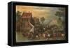 The Return of the Market (Oil on Copper)-Jan the Elder Brueghel-Framed Stretched Canvas