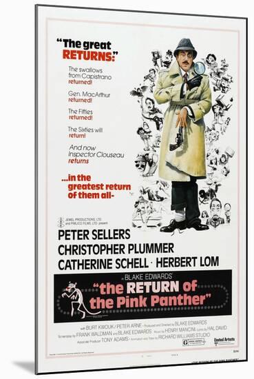 The Return of the Pink Panther, US poster, Peter Sellers, 1975-null-Mounted Art Print