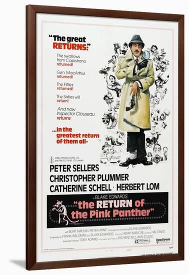 The Return of the Pink Panther, US poster, Peter Sellers, 1975-null-Framed Art Print