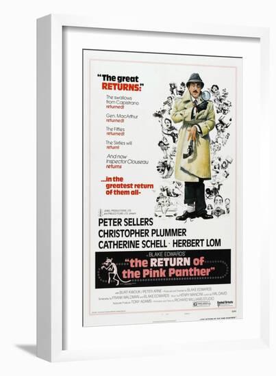 The Return of the Pink Panther, US poster, Peter Sellers, 1975-null-Framed Art Print