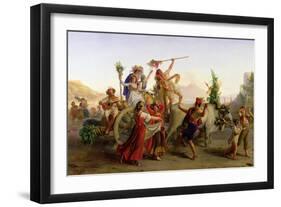 The Return of the Procession of the Madonna of the Arc, Near Naples, 1827-Louis Leopold Robert-Framed Giclee Print