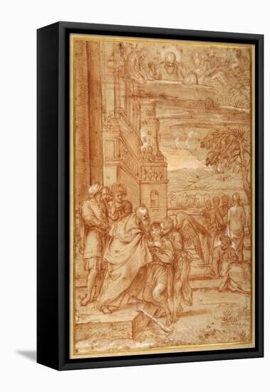 The Return of the Prodigal Son, after Annibale Carracci-Annibale Carracci-Framed Stretched Canvas