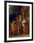 The Return of the Sailor, Reuniting with His Family on the Threshold of His Cottage. Oil on Canvas,-Thomas Stothard-Framed Giclee Print