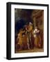 The Return of the Sailor, Reuniting with His Family on the Threshold of His Cottage. Oil on Canvas,-Thomas Stothard-Framed Giclee Print