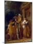 The Return of the Sailor, Reuniting with His Family on the Threshold of His Cottage. Oil on Canvas,-Thomas Stothard-Mounted Giclee Print