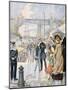 The Return of the Ship 'Borda, and Embarkation of the Ship 'Fistots, Brest, France, 1902-null-Mounted Giclee Print