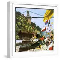 The Return to Bristol of Brunel's Great Ship the Ss Great Britain-English School-Framed Giclee Print