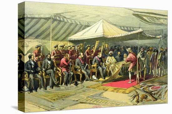 The Return Visit of the Viceroy to the Maharajah of Cashmere, 1863-William Simpson-Stretched Canvas