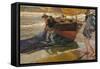 The Returned of the Fishing-Joaquín Sorolla y Bastida-Framed Stretched Canvas