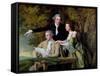 The Rev. D'Ewes Coke, His Wife Hannah and Daniel Parker Coke, M.P., c.1780-82-Joseph Wright of Derby-Framed Stretched Canvas