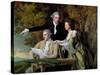 The Rev. D'Ewes Coke, His Wife Hannah and Daniel Parker Coke, M.P., c.1780-82-Joseph Wright of Derby-Stretched Canvas