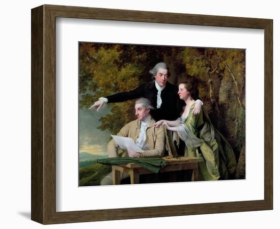 The Rev. D'Ewes Coke, His Wife Hannah and Daniel Parker Coke, M.P., c.1780-82-Joseph Wright of Derby-Framed Giclee Print