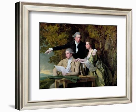 The Rev. D'Ewes Coke, His Wife Hannah and Daniel Parker Coke, M.P., c.1780-82-Joseph Wright of Derby-Framed Giclee Print