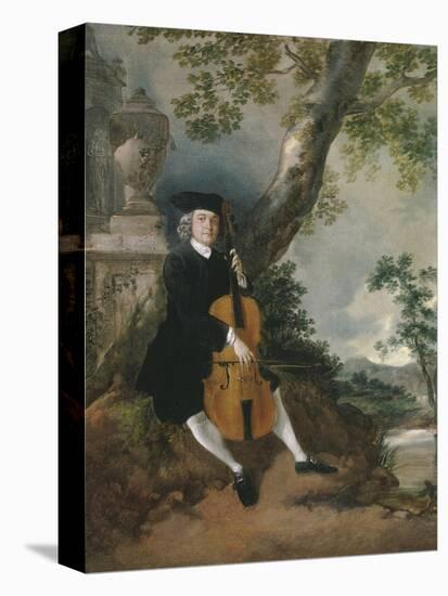 The Rev. John Chafy Playing the Violoncello in a Landscape-Thomas Gainsborough-Stretched Canvas