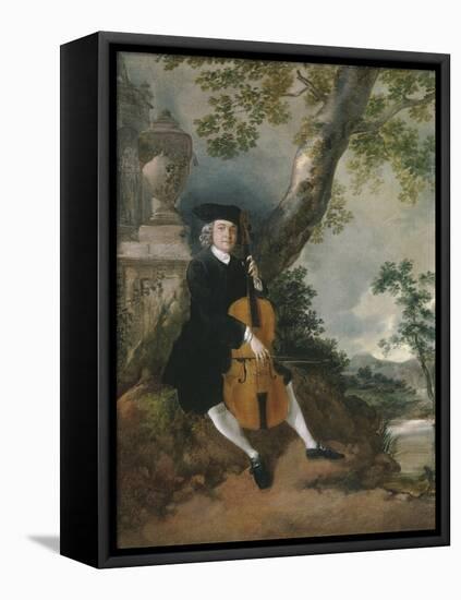 The Rev. John Chafy Playing the Violoncello in a Landscape-Thomas Gainsborough-Framed Stretched Canvas