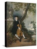 The Rev. John Chafy Playing the Violoncello in a Landscape-Thomas Gainsborough-Stretched Canvas