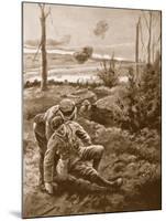 The Rev. W.R.F. Addison Carries a Wounded Man to the Cover of a Trench-H. Ripperger-Mounted Giclee Print