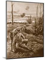 The Rev. W.R.F. Addison Carries a Wounded Man to the Cover of a Trench-H. Ripperger-Mounted Premium Giclee Print