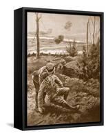 The Rev. W.R.F. Addison Carries a Wounded Man to the Cover of a Trench-H. Ripperger-Framed Stretched Canvas