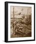 The Rev. W.R.F. Addison Carries a Wounded Man to the Cover of a Trench-H. Ripperger-Framed Giclee Print