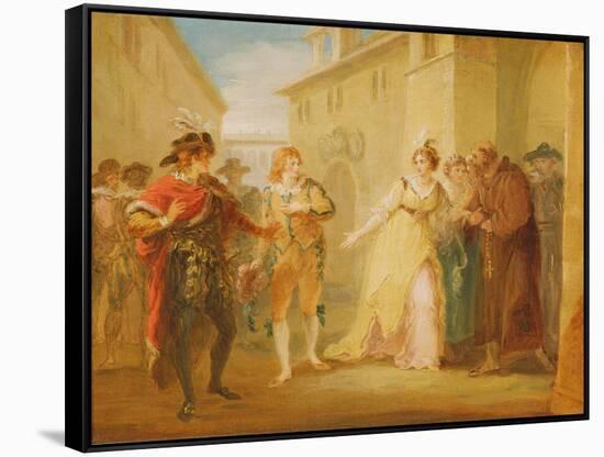The Revelation of Olivia's Betrothal, from Act V, Scene I of 'Twelfth Night', C.1790-William Hamilton-Framed Stretched Canvas